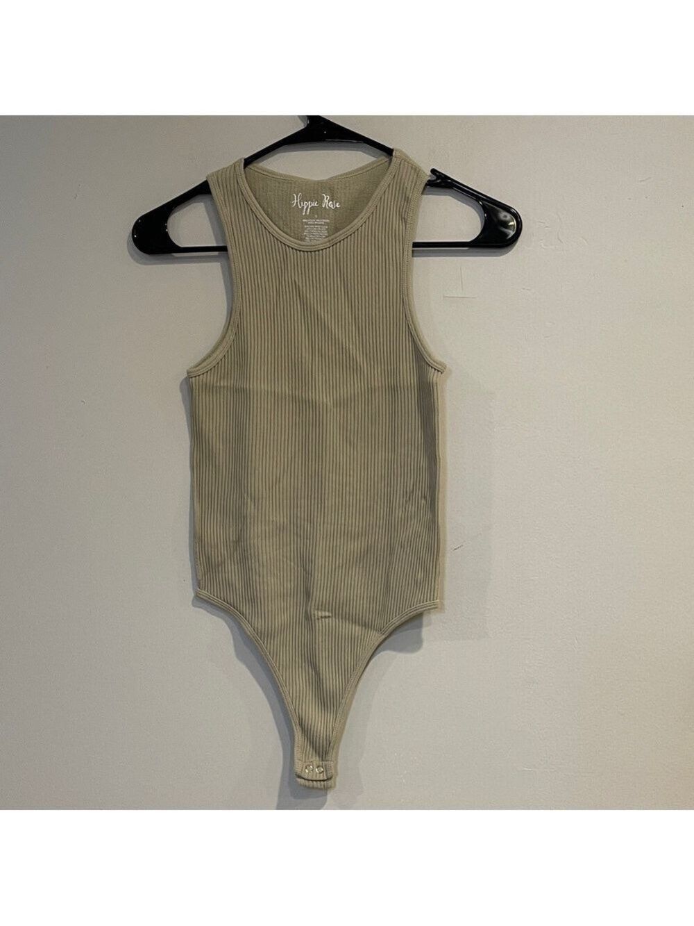 NWT Hippie Rose Stone Ribbed Bodysuit Size Small
